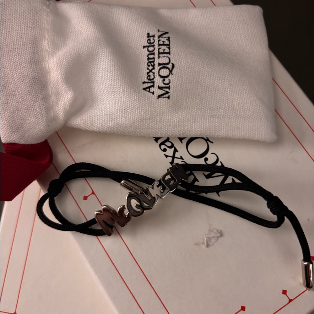 Alexander McQueen Silver and Black Bracelet